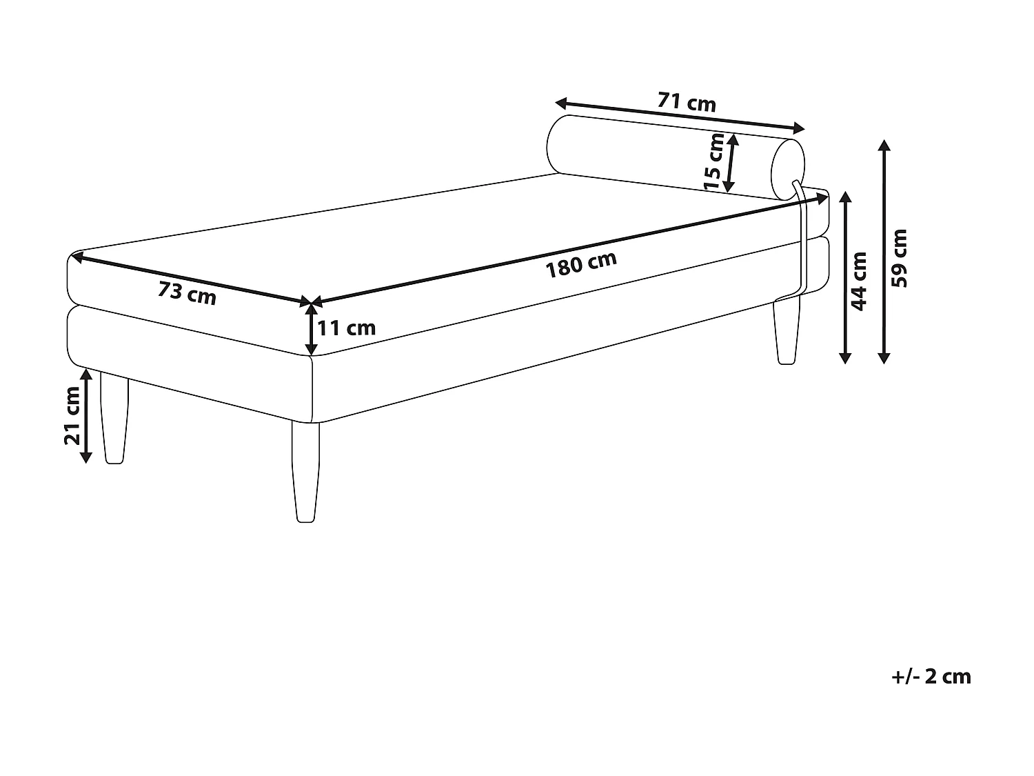 Chaise longue USSEL Velluto Beige