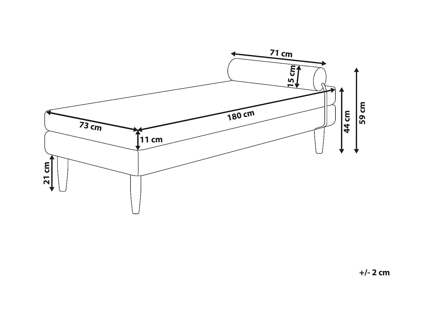 Chaise longue USSEL Terciopelo Gris pardo