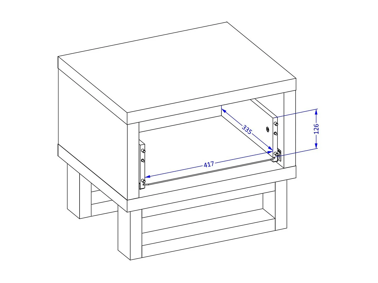 Ensemble lit 140x200 et chevets style industriel, collection MILOS, chêne brut/noir, sommier inclus