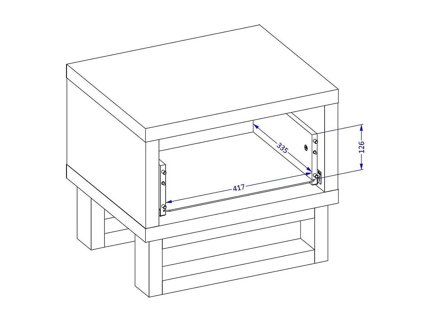 Bedset 160x200 en twee nachtkastjes in industriële stijl - MILOS Collectie. Kleur ruw eiken en zwart. Lattenbodem inbegrepen