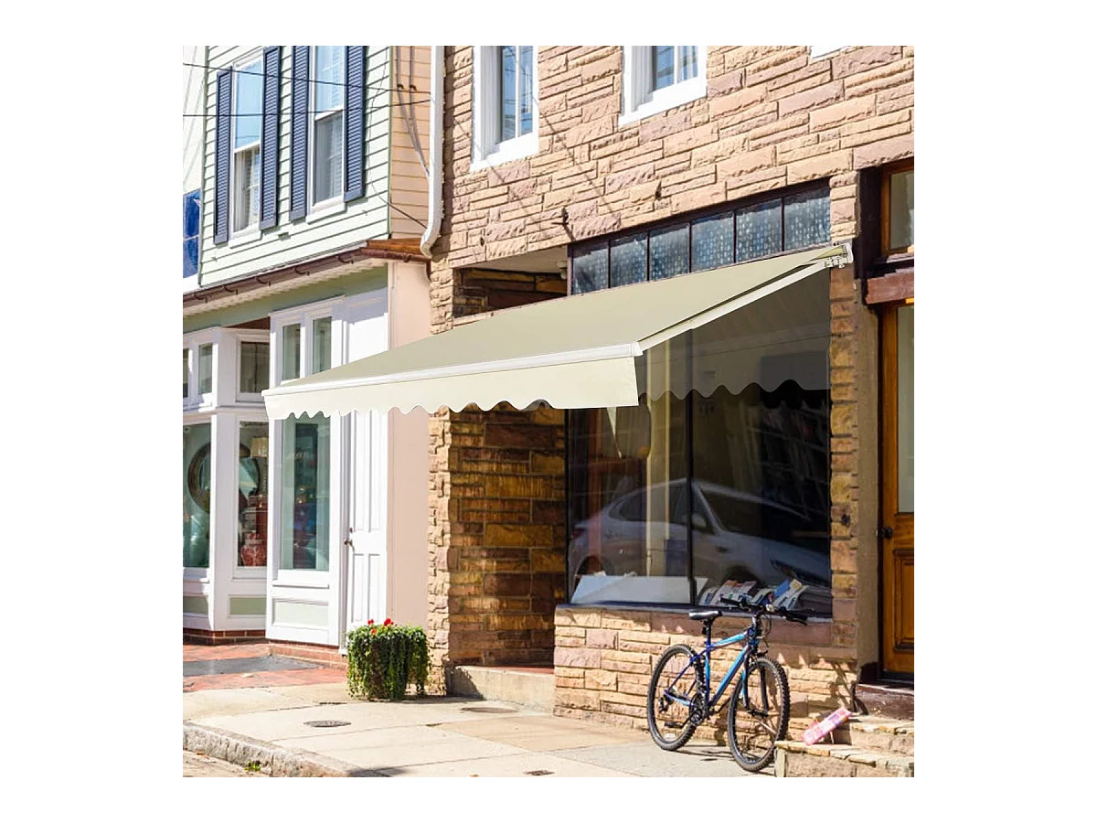 Store Banne de Balcon Rétractable avec Tissu et velours Résistant aux UV et à l'eau, Cadre en Aluminium Angle Réglable 5-35° , 3 x 2,5 m