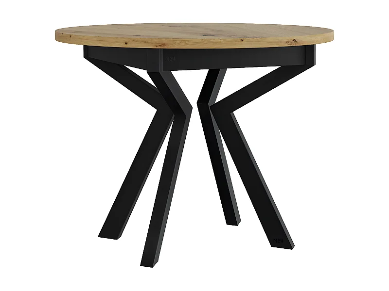 Mesa Victorville 368, Roble Artisan|Negro, 78cm, Aglomerado laminado, Metal