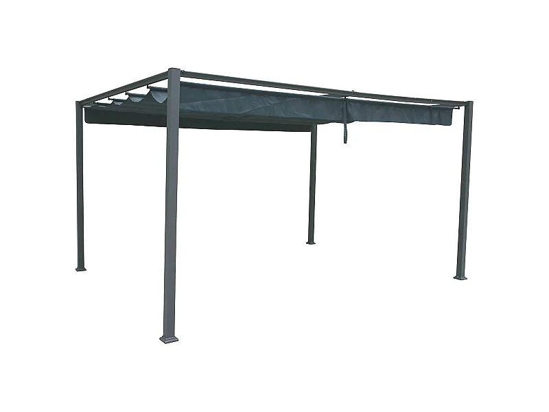 Tonnelle de jardin en aluminium ardoise Palmeira 4 x 3 m - Hespéride