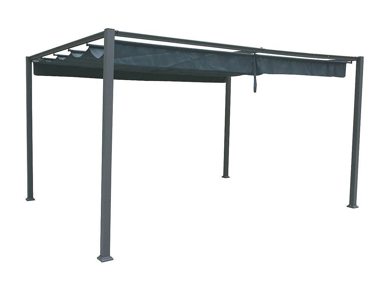 Tonnelle de jardin en aluminium ardoise Palmeira 4 x 3 m - Hespéride