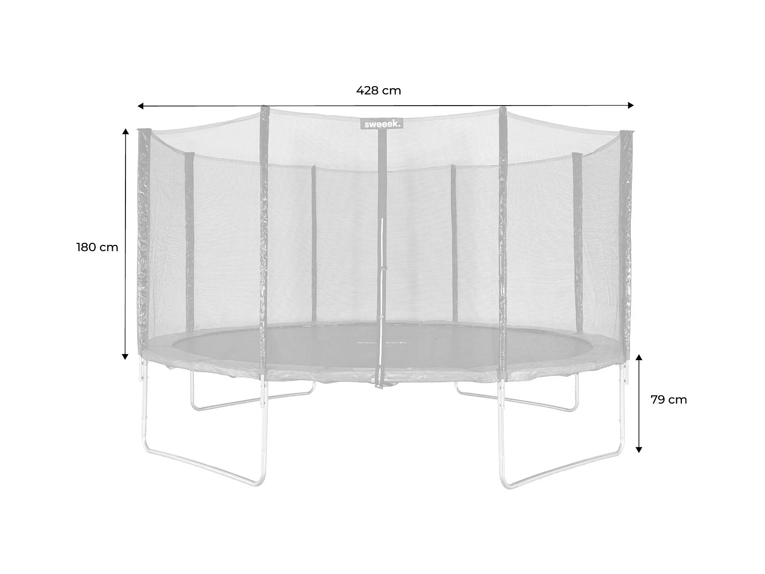 Trampolín con pack de accesorios de 430cm gris