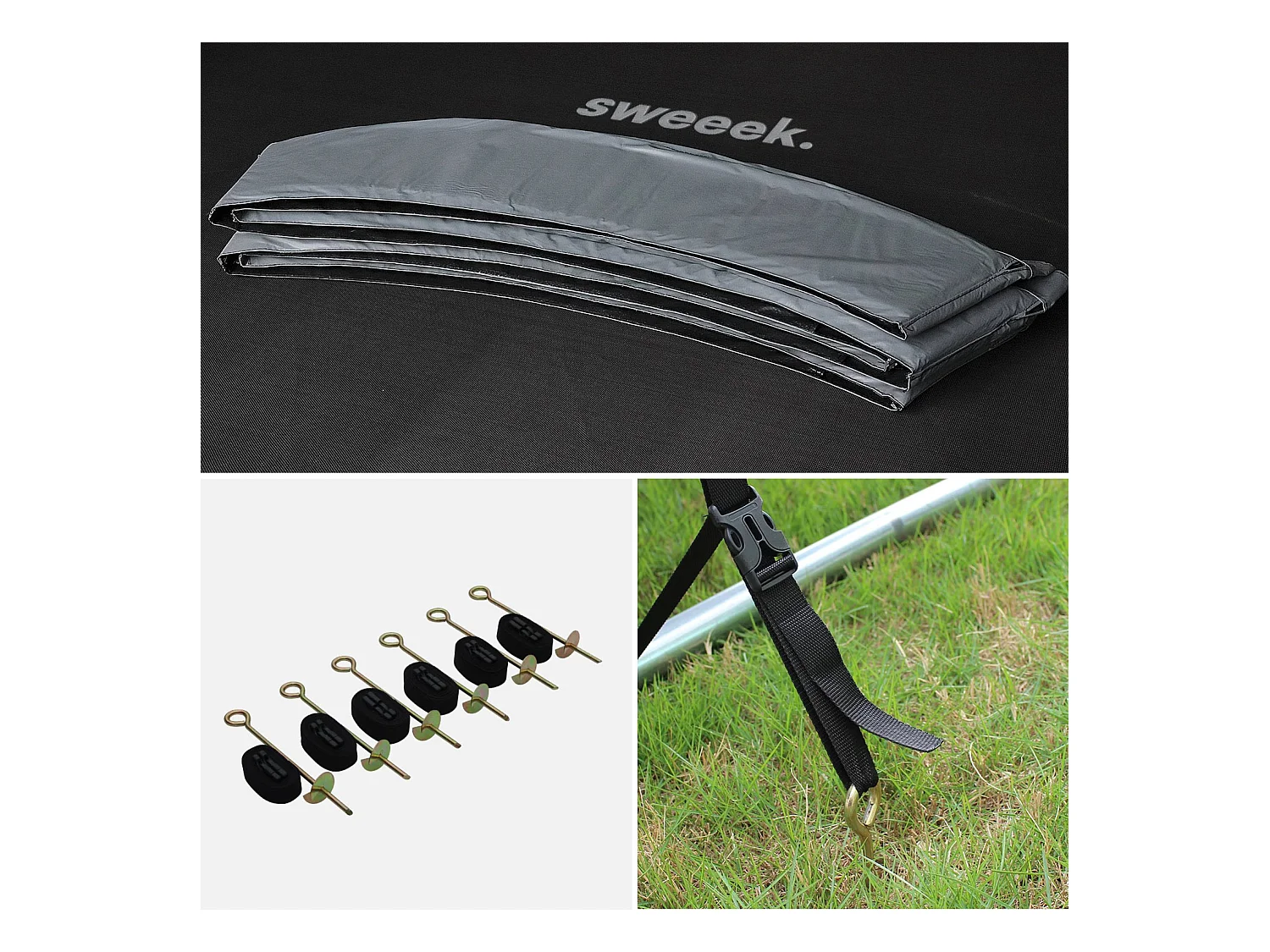 Trampolín con pack de accesorios de 430cm gris