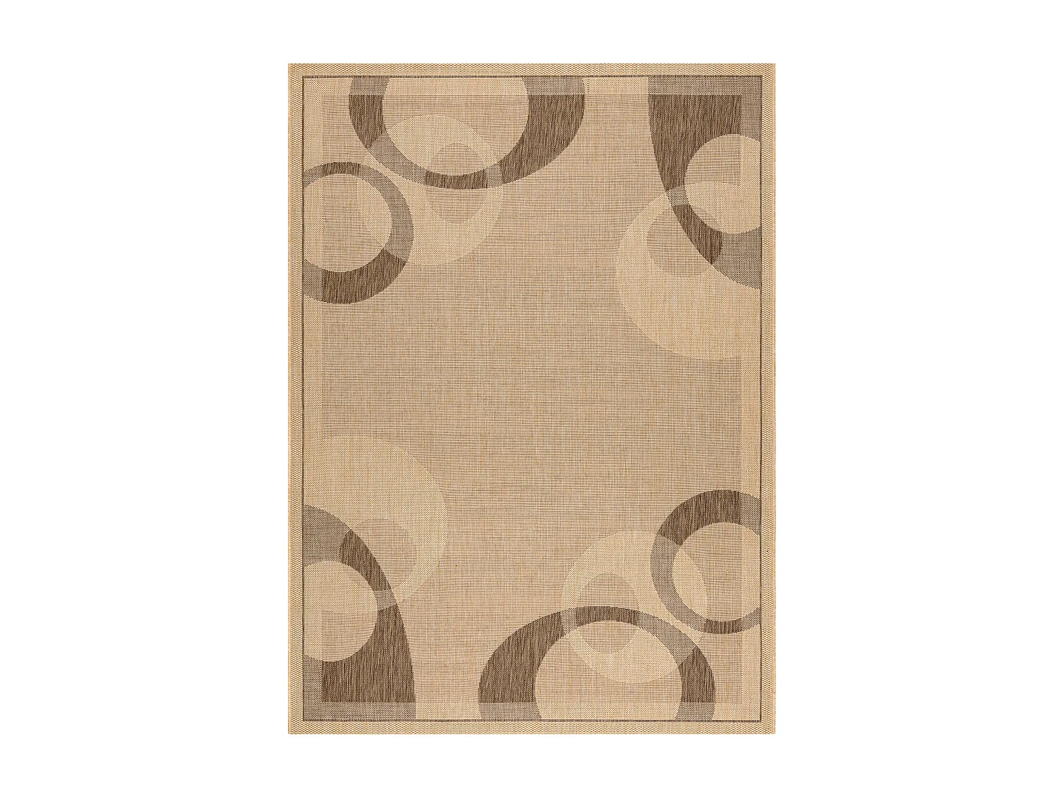 Alfombra de cuerda sisal FLOORLUX 20078 color maíz/color café 60x110 cm