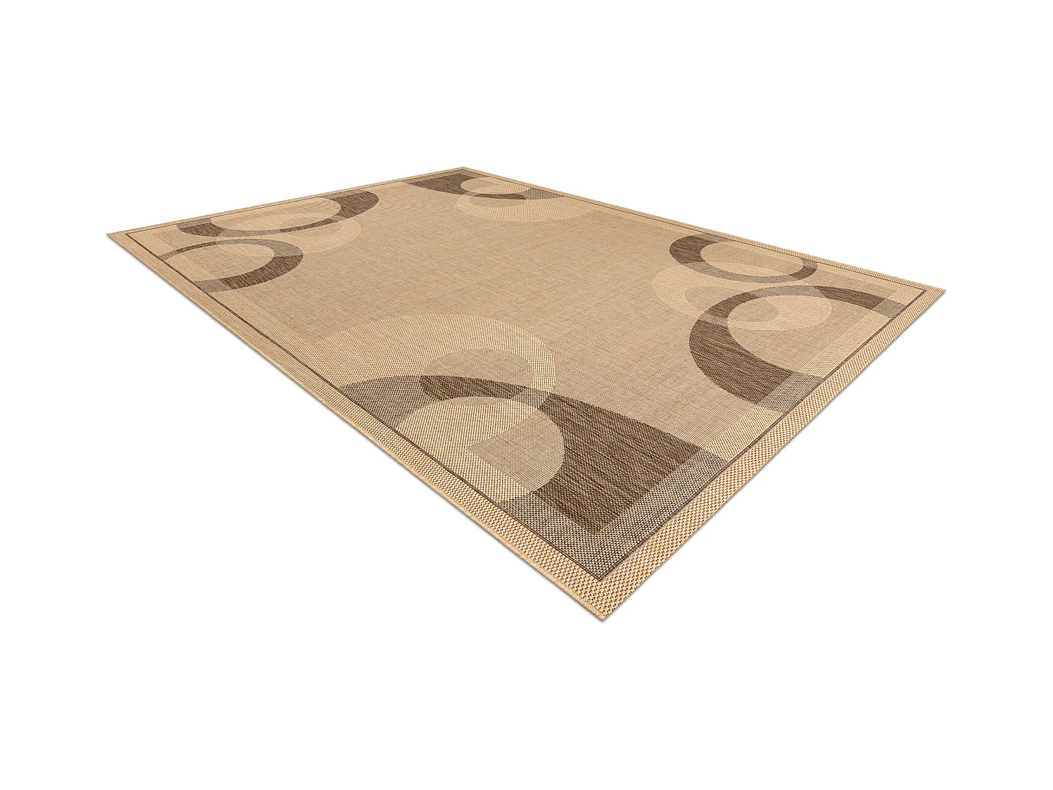 TAPIS EN CORDE SIZAL FLOORLUX 20078 mais / café 60x110 cm