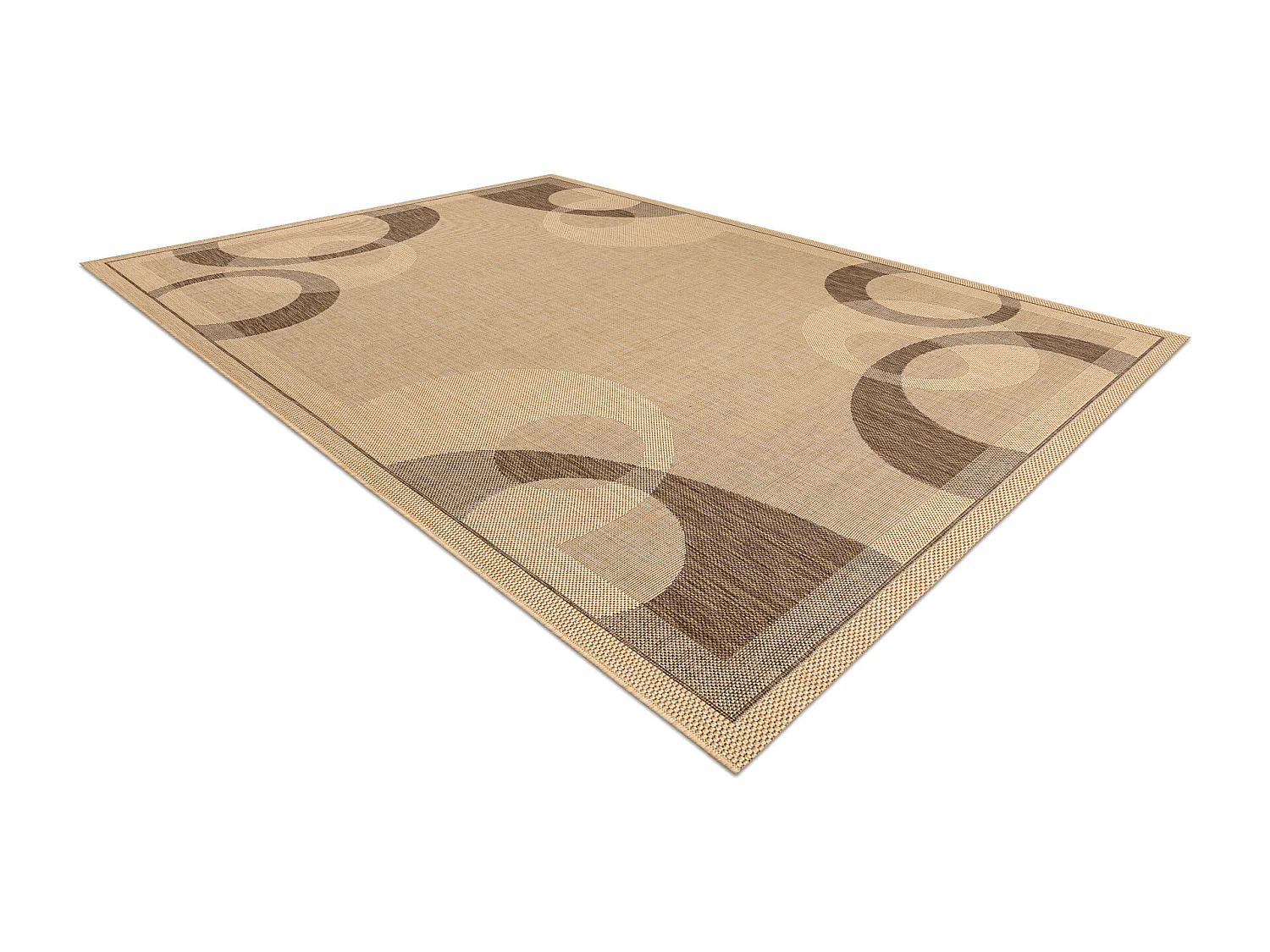 TAPIS EN CORDE SIZAL FLOORLUX 20078 mais / café 60x110 cm