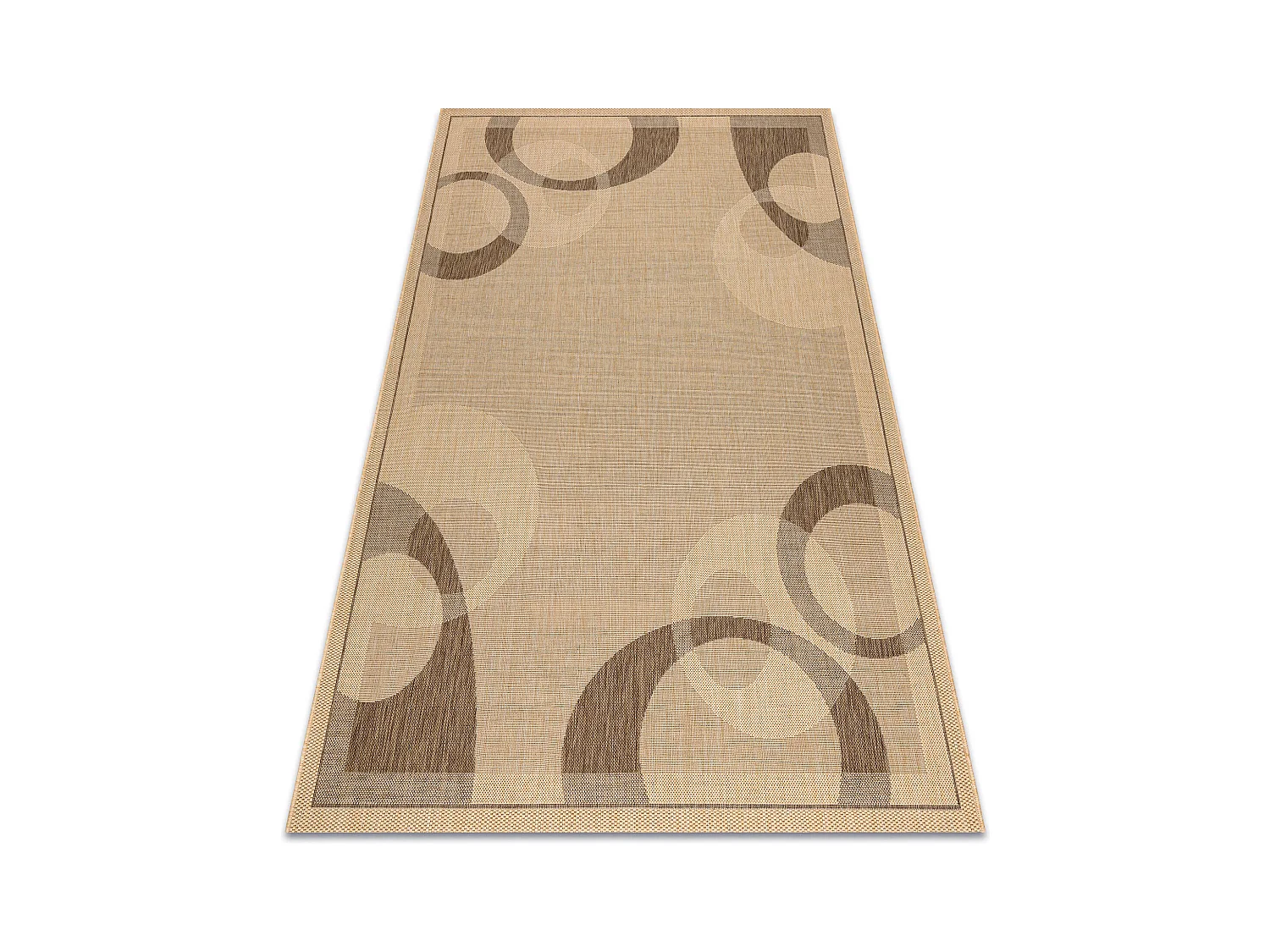 TAPIS EN CORDE SIZAL FLOORLUX 20078 mais / café 80x150 cm
