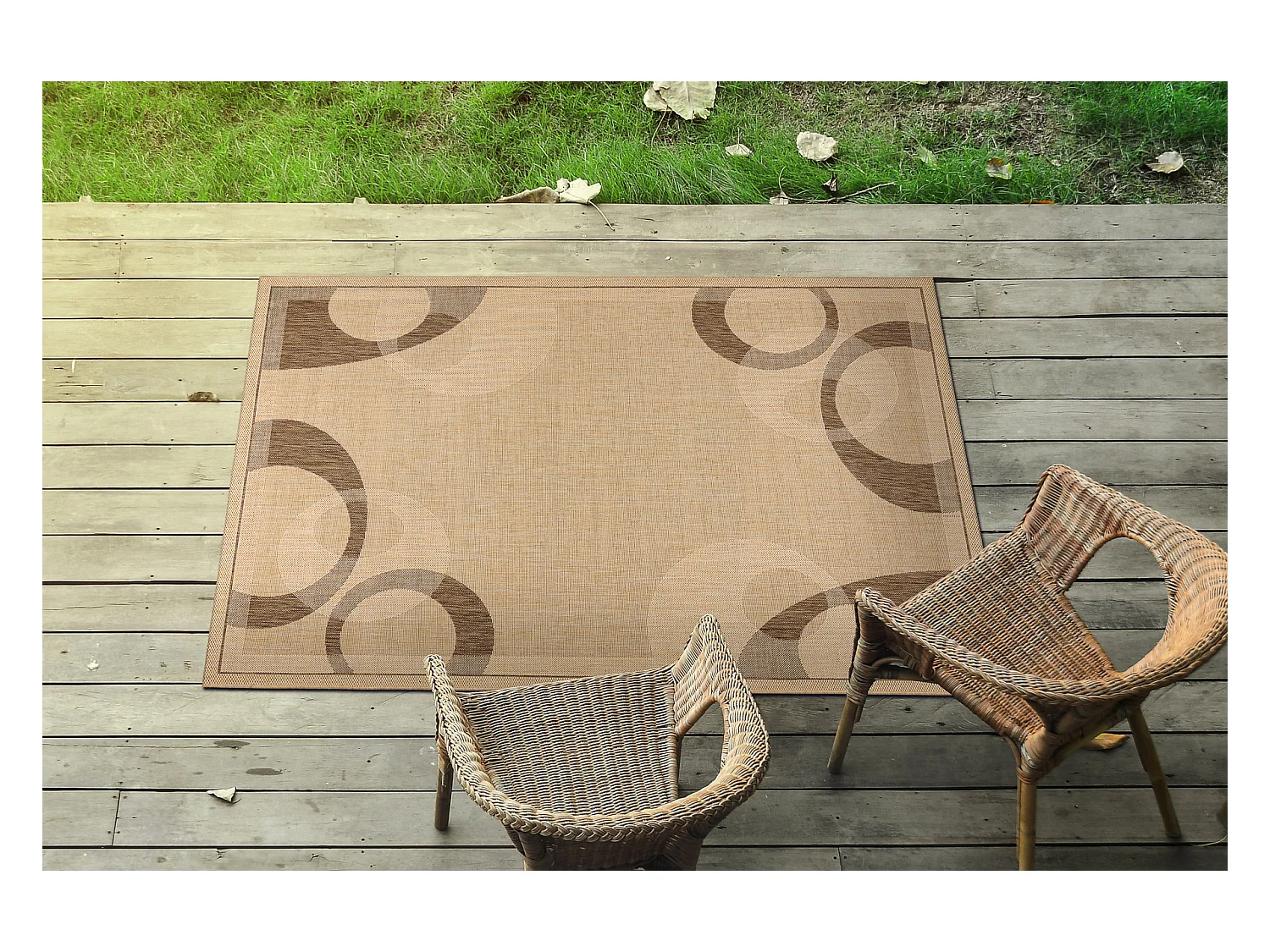 TAPIS EN CORDE SIZAL FLOORLUX 20078 mais / café 80x150 cm