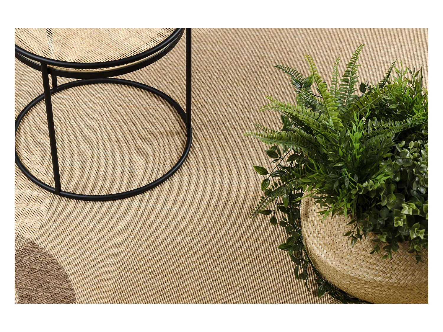 TAPIS EN CORDE SIZAL FLOORLUX 20078 mais / café 80x150 cm