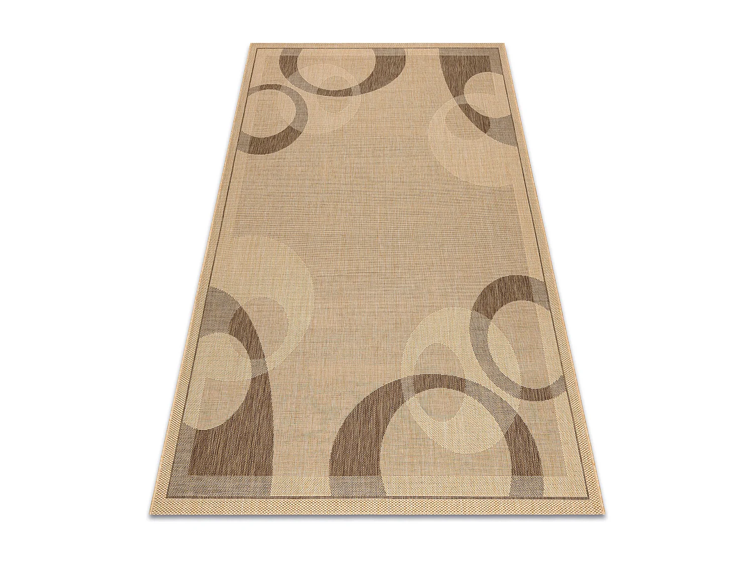 TAPIS EN CORDE SIZAL FLOORLUX 20078 mais / café 140x200 cm