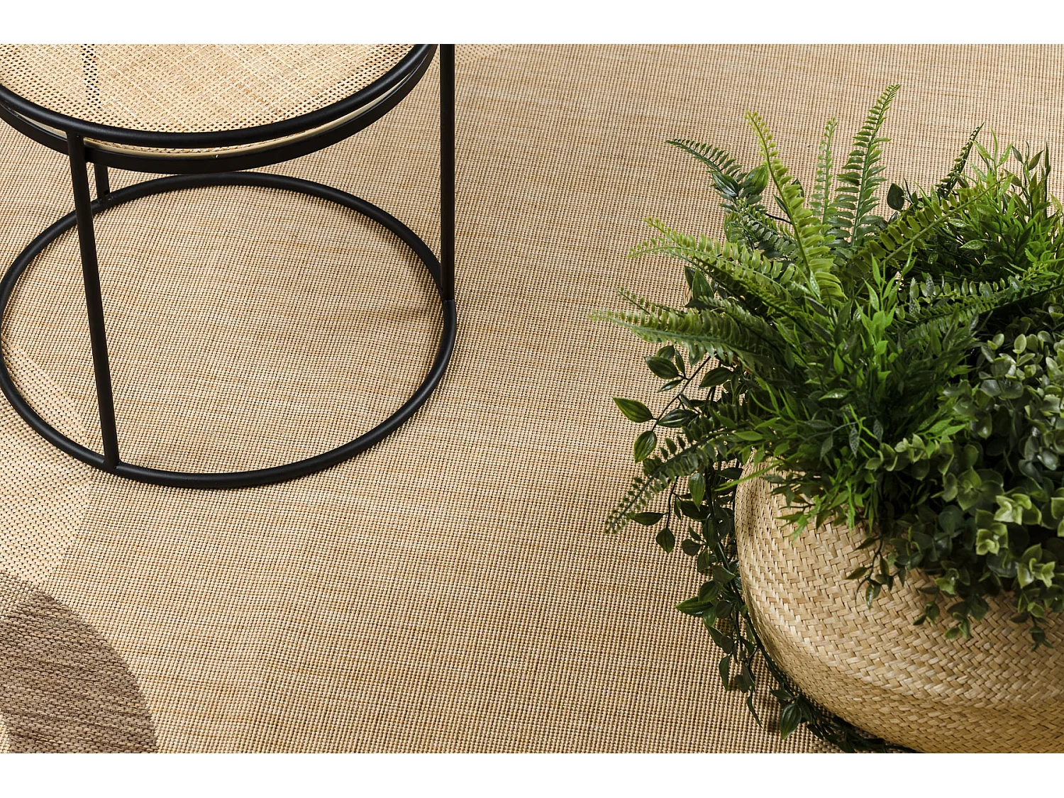 TAPIS EN CORDE SIZAL FLOORLUX 20078 mais / café 140x200 cm