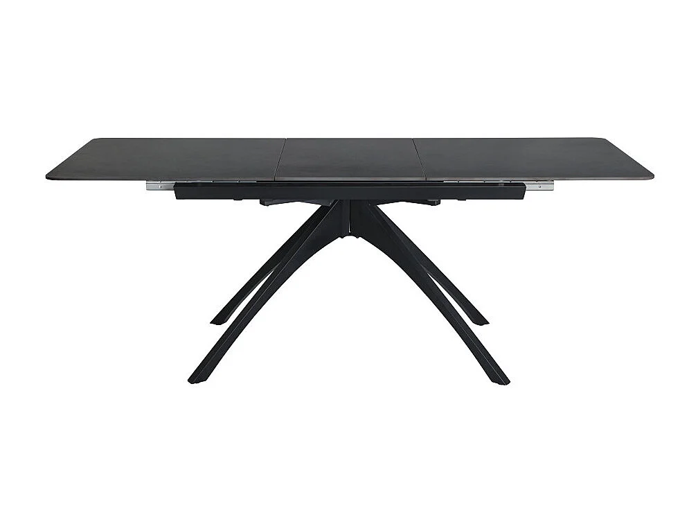 Mystara - Table à manger extensible 6 à 8 personnes en céramique et métal 150-200x85cm - Gris foncé