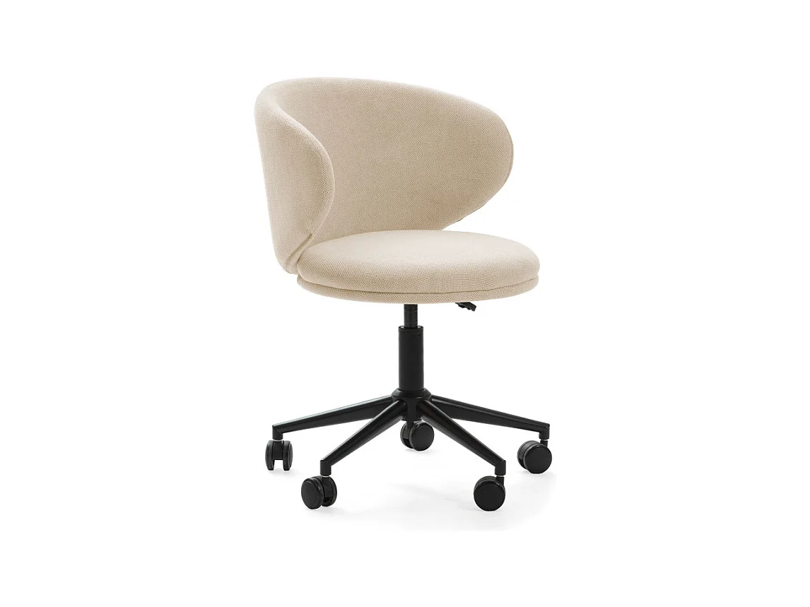 Havel - Chaise de bureau en tissu et métal - Beige