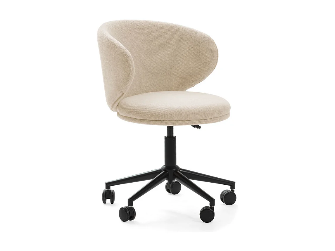 Havel - Chaise de bureau en tissu et métal - Beige