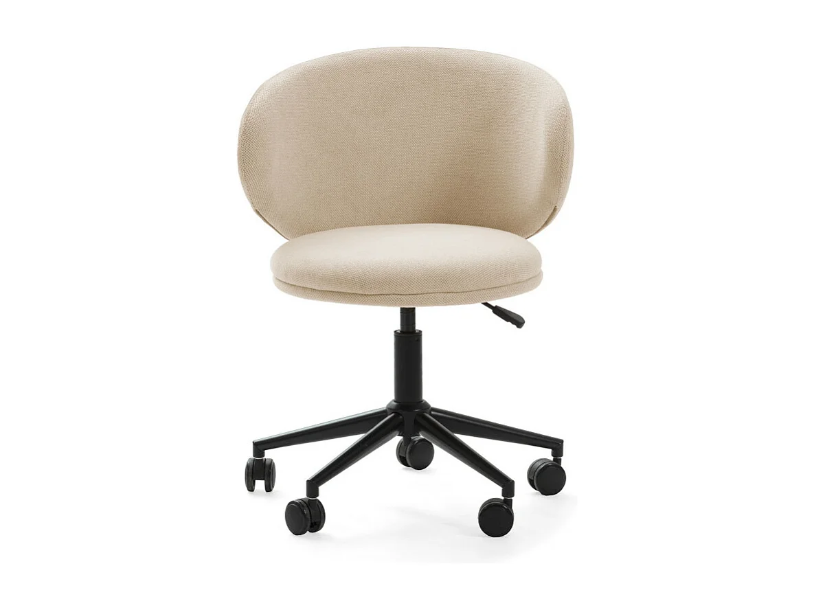 Havel - Chaise de bureau en tissu et métal - Beige