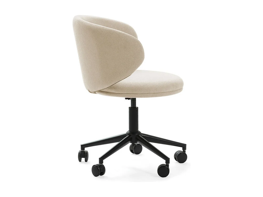 Havel - Chaise de bureau en tissu et métal - Beige