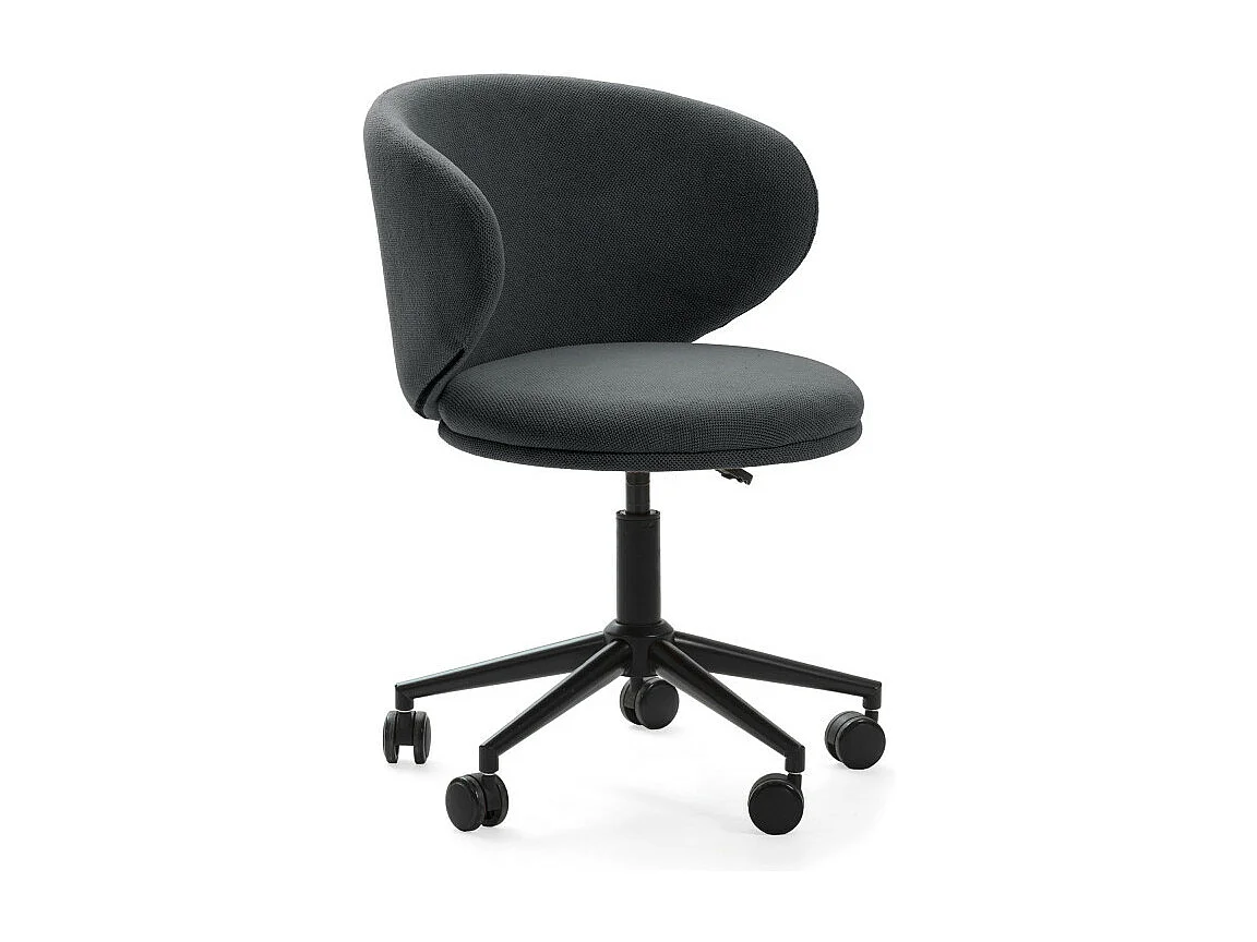 Havel - Chaise de bureau en tissu et métal - Gris foncé