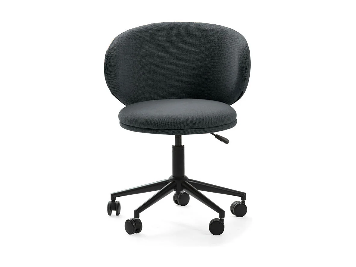 Havel - Chaise de bureau en tissu et métal - Gris foncé