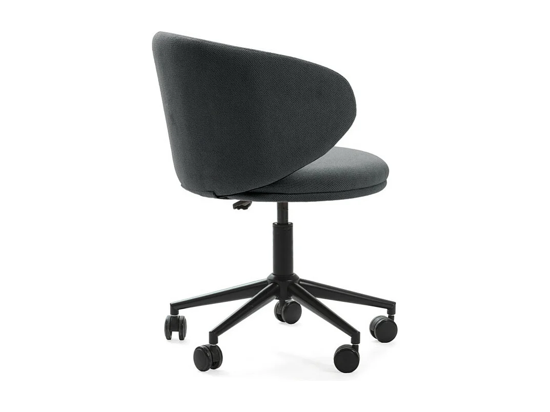 Havel - Chaise de bureau en tissu et métal - Gris foncé