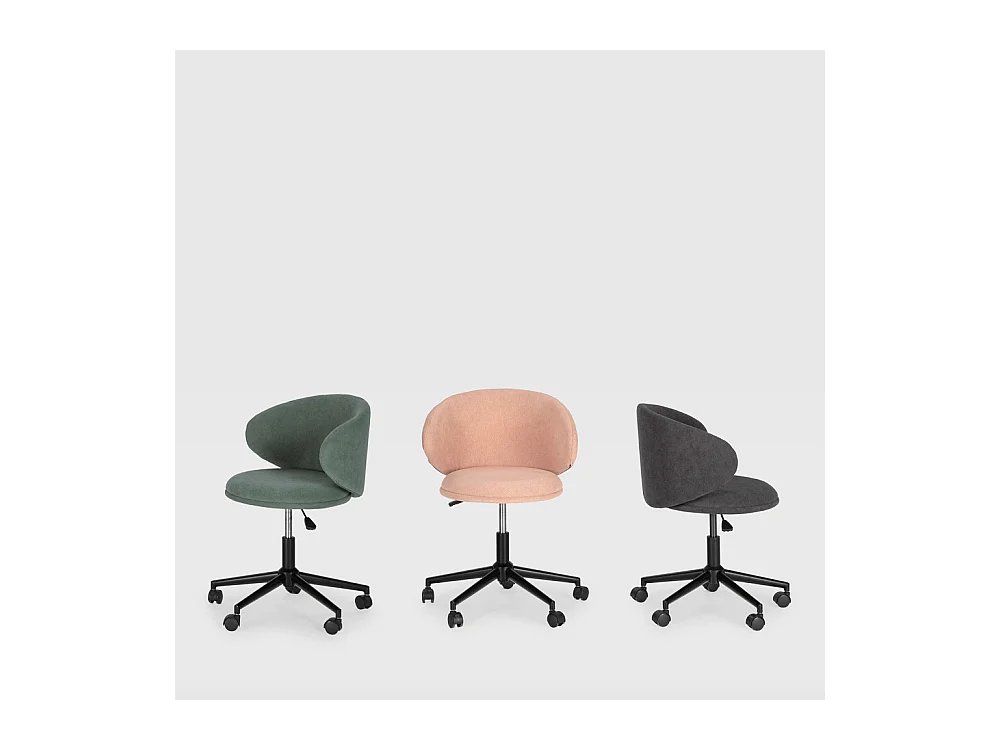 Havel - Chaise de bureau en tissu et métal - Vert eucalyptus