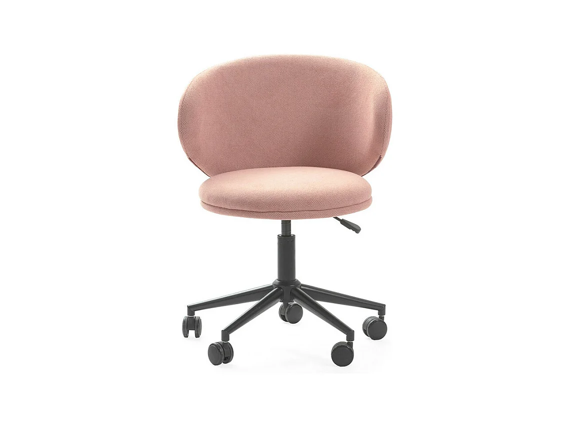 Havel - Chaise de bureau en tissu et métal - Rose