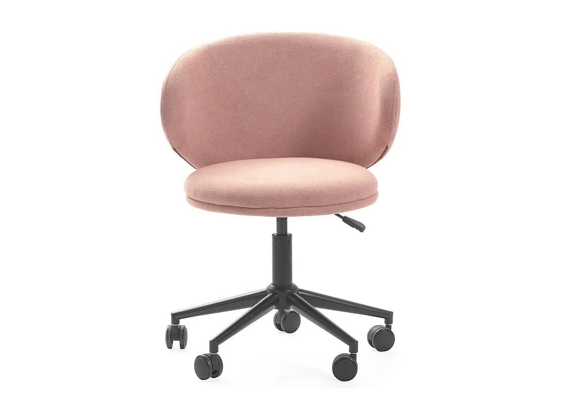 Havel - Chaise de bureau en tissu et métal - Rose
