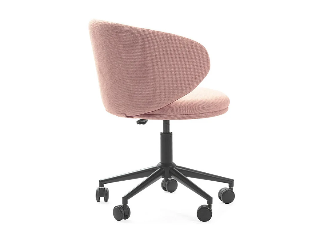 Havel - Chaise de bureau en tissu et métal - Rose