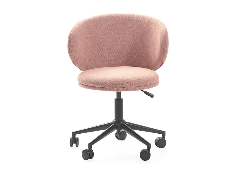 Havel - Chaise de bureau en tissu et métal - Rose