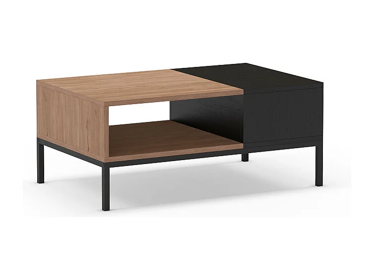 Austin - Table basse en bois 90x56cm - Bois clair et noir