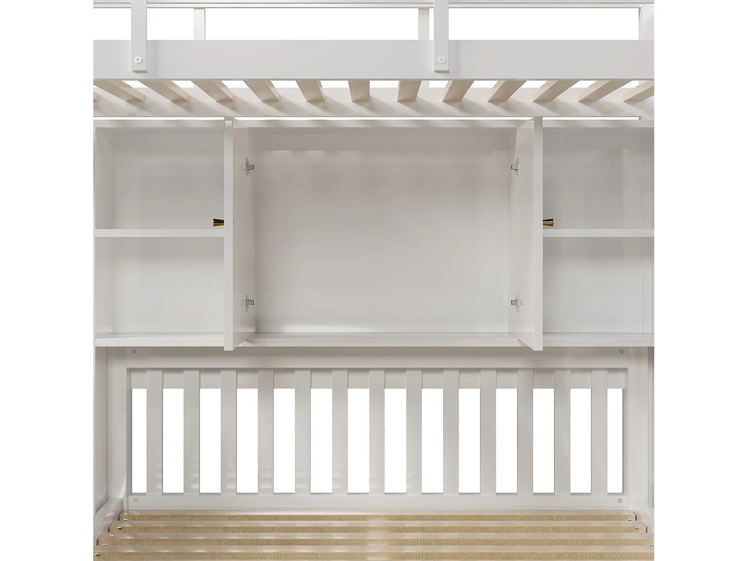 Beliche infantil 90x200 cm + 140x200 cm - com escada de arrumação e secretária amovível - em madeira maciça e MDF - Branco