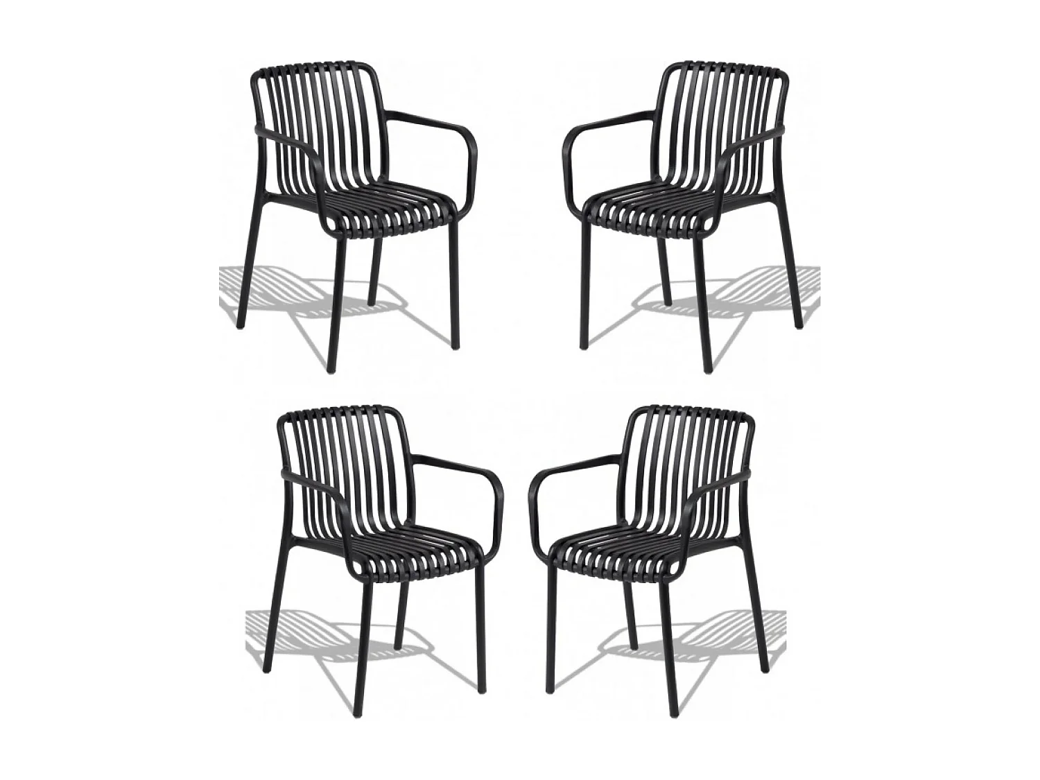 Pack 4 chaises Noel pour l'extérieur - Noir