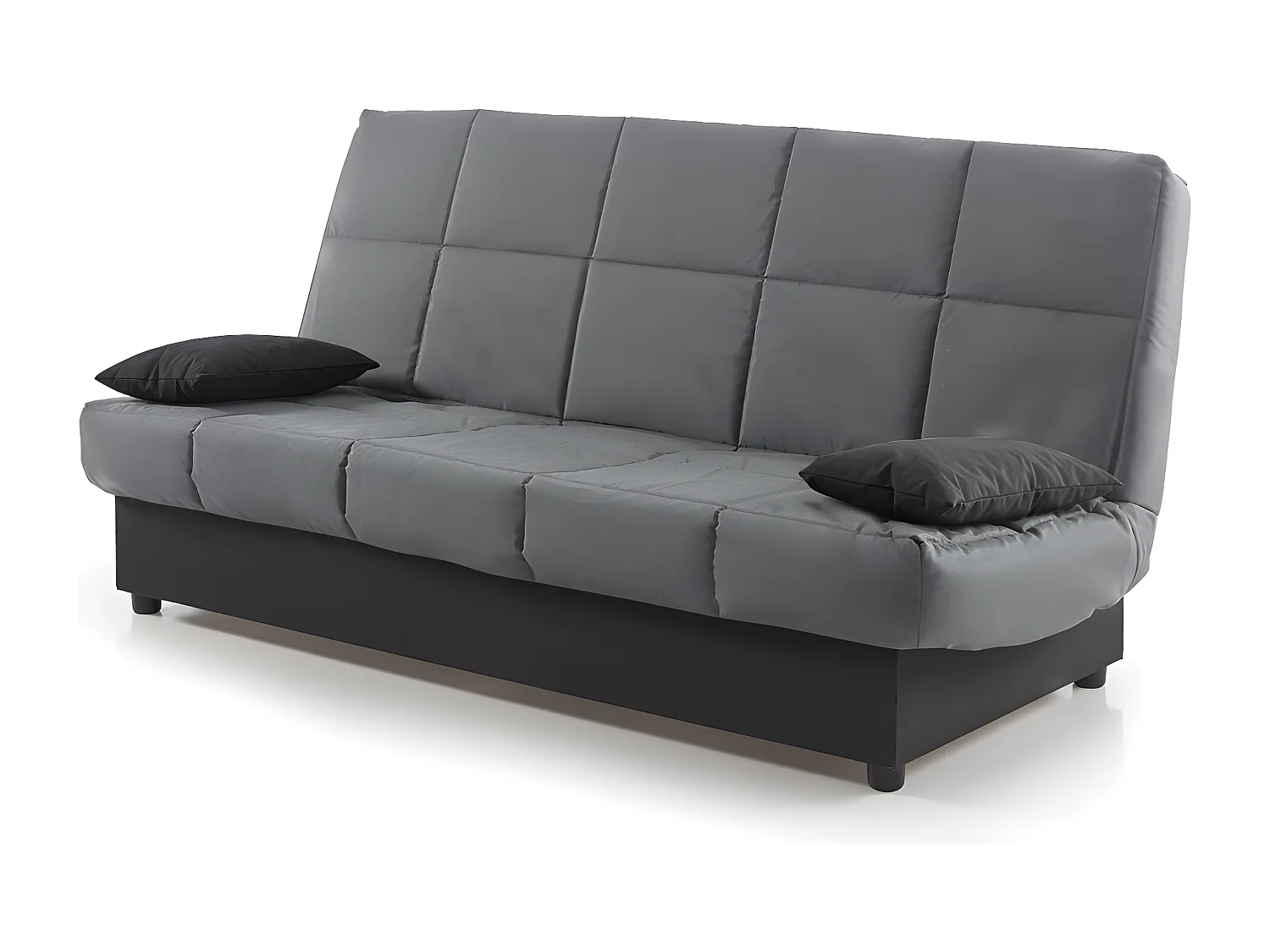 Sofa Cama Clic Clac Julieta 3 Plazas Gris Lava sofá: 184x75x31 cm. Cama: 190x132x40 cm. Incluye 2 Cojines