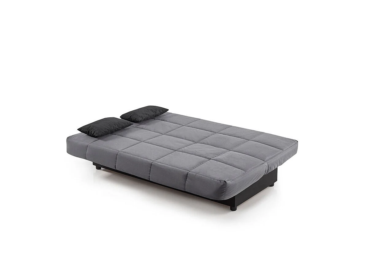 Sofa Cama Clic Clac Julieta 3 Plazas Gris Lava sofá: 184x75x31 cm. Cama: 190x132x40 cm. Incluye 2 Cojines
