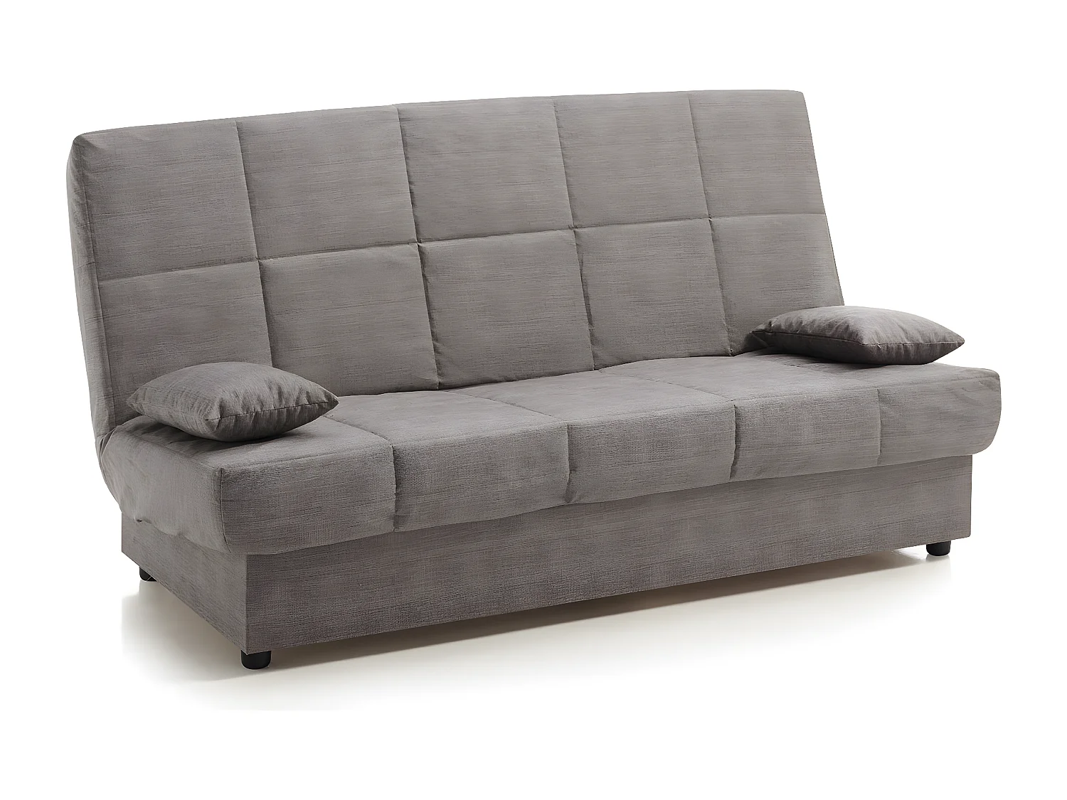 Sofa Cama Clic Clac Julieta 3 Plazas Gris Ceniza sofá: 184x75x31 cm. Cama: 190x132x40 cm. Incluye 2 Cojines
