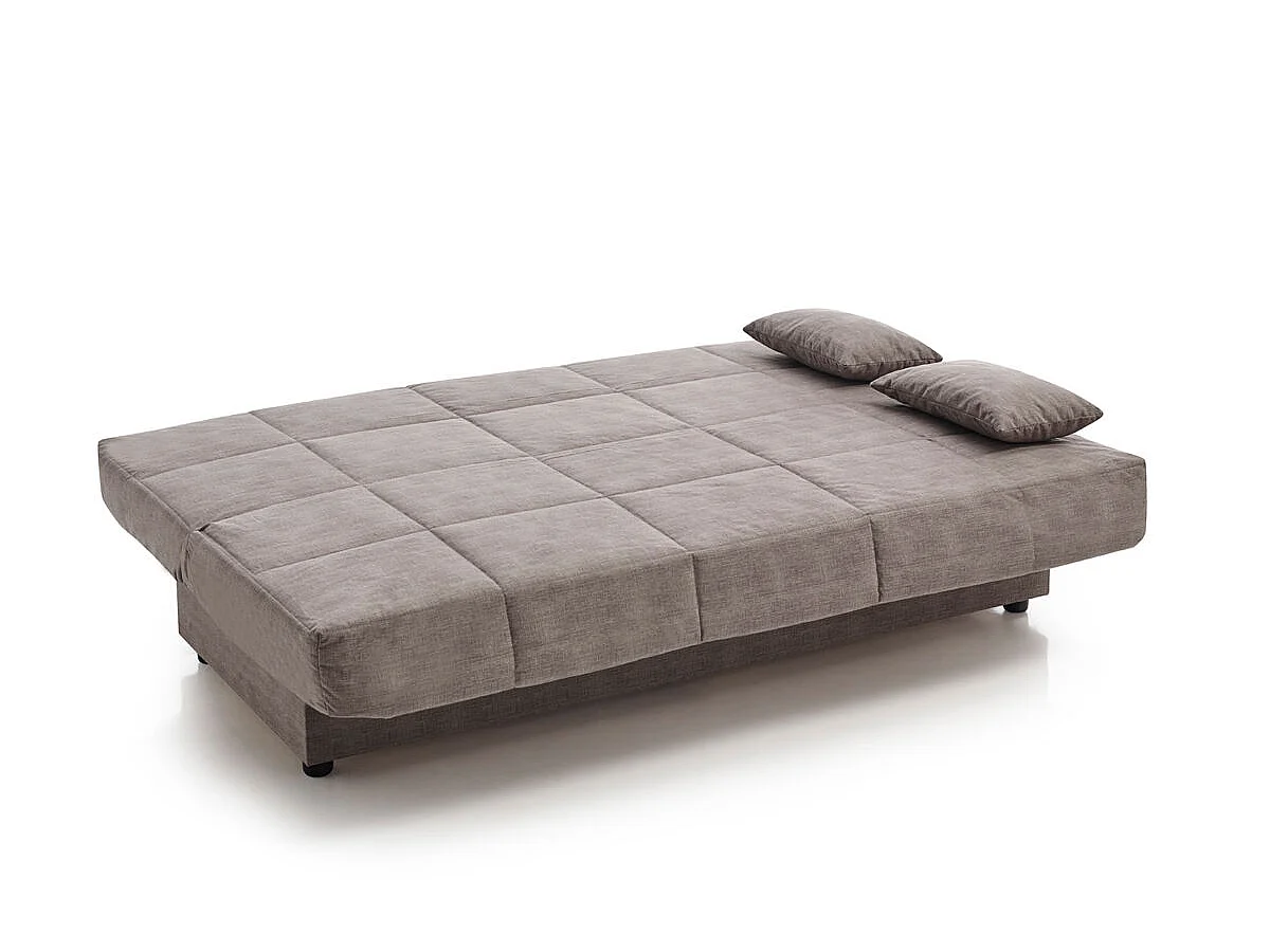 Sofa Cama Clic Clac Julieta 3 Plazas Gris Ceniza sofá: 184x75x31 cm. Cama: 190x132x40 cm. Incluye 2 Cojines