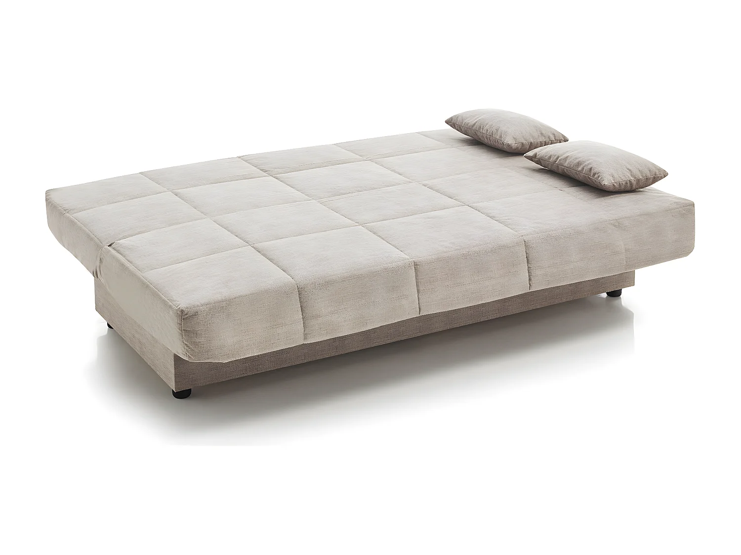 Sofa Cama Clic Clac Julieta 3 Plazas Beige sofá: 184x75x31 cm. Cama: 190x132x40 cm. Incluye 2 Cojines