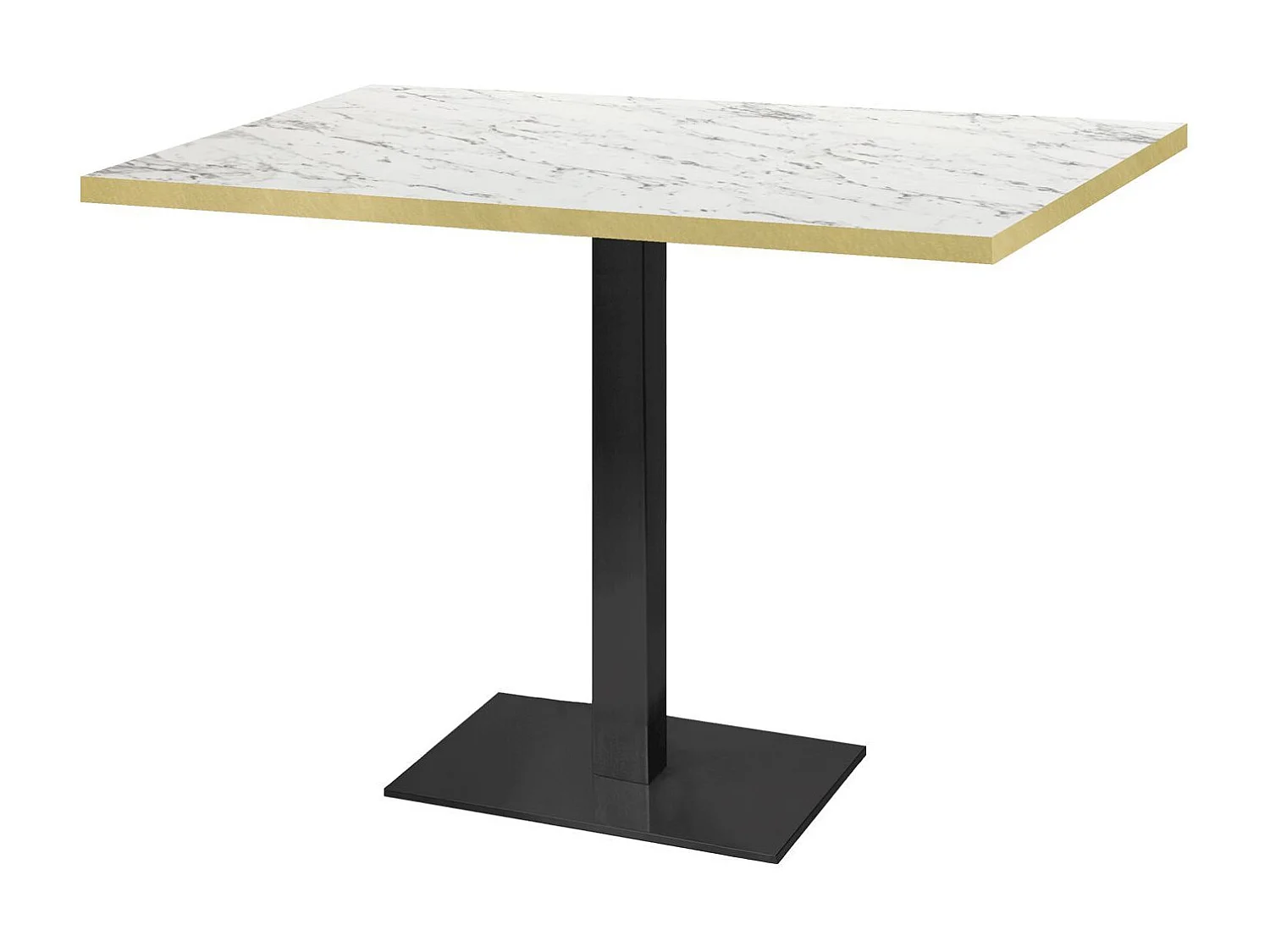 Table 120 x 70 cm - Milan marbre calacatta chants laiton