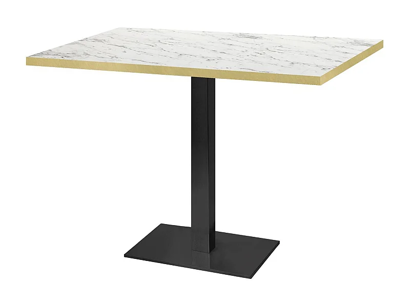 Table 120 x 70 cm - Milan marbre calacatta chants laiton