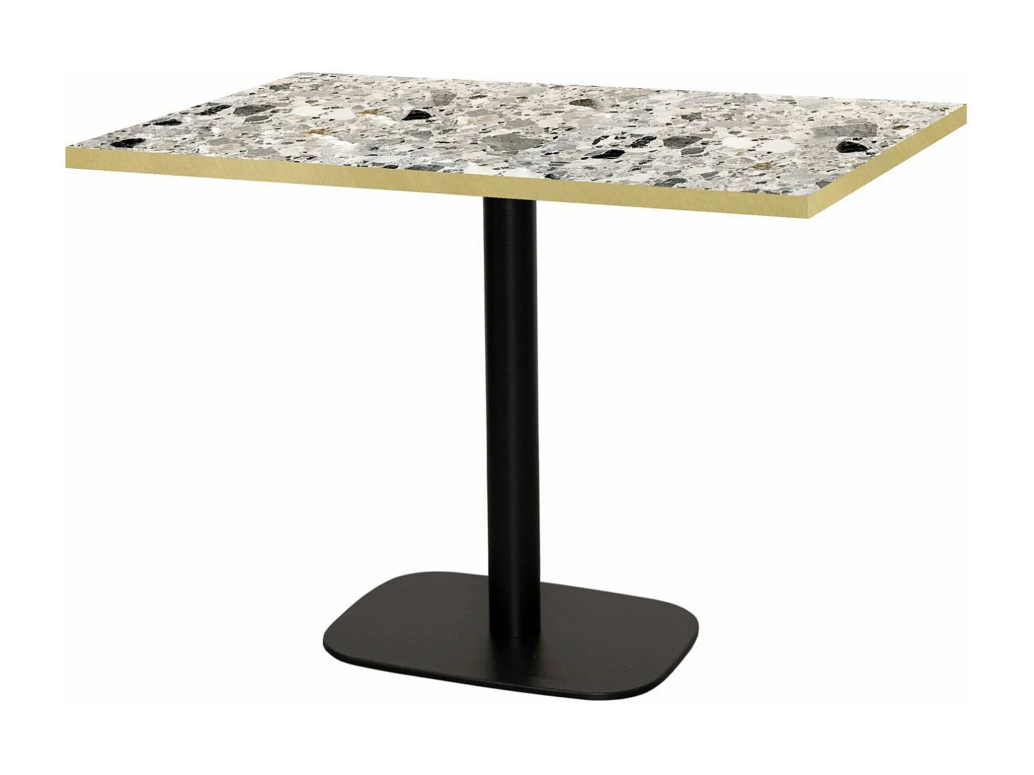 Table 120 x 70 cm - Round terrazzo cepp chants laiton
