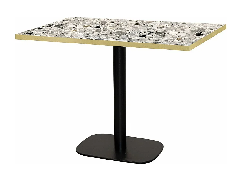 Table 120 x 70 cm - Round terrazzo cepp chants laiton
