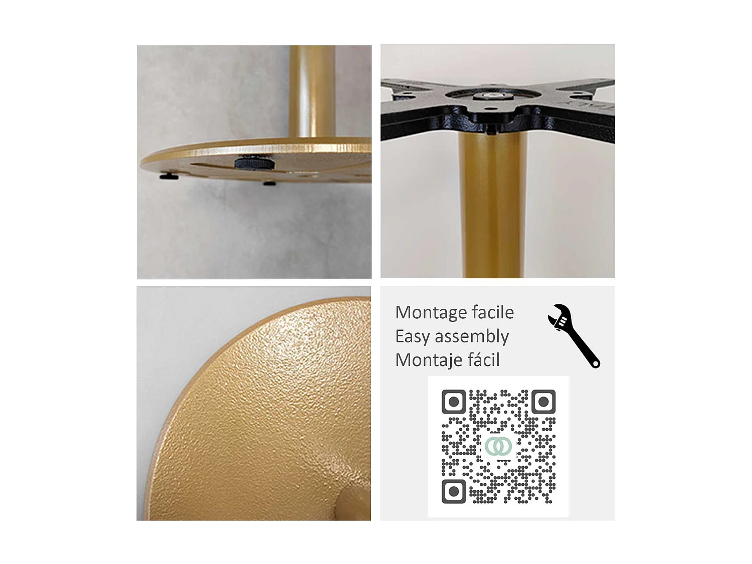 Table 70 x 70 cm Rome bistrot terrazzo