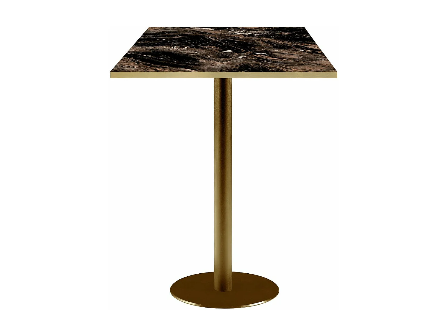 Mesa alta 60 x 60 cm Rome bistro mármol veteado brillo