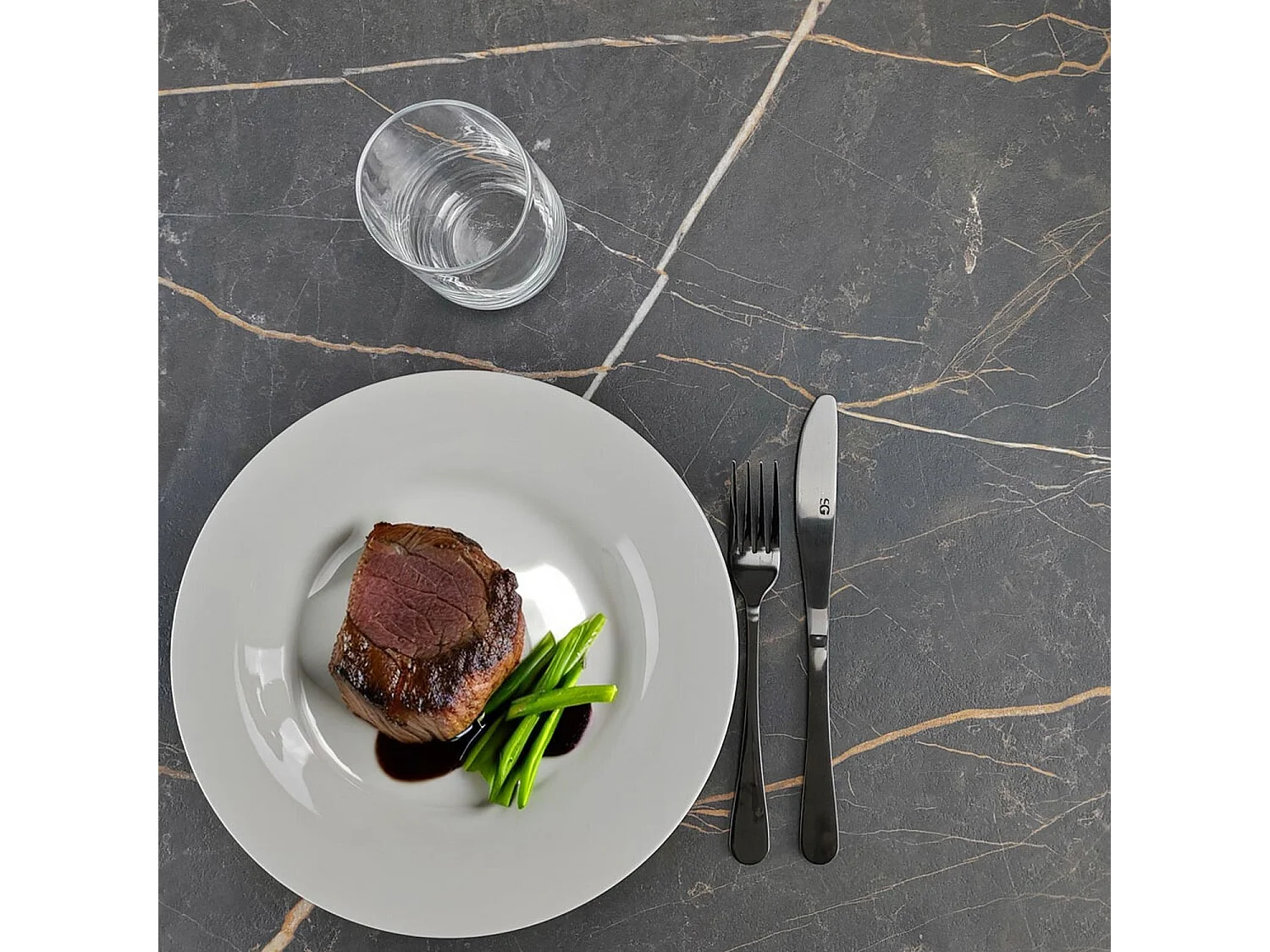 Mange-debout 60 x 60 cm Rome bistrot marbre feu