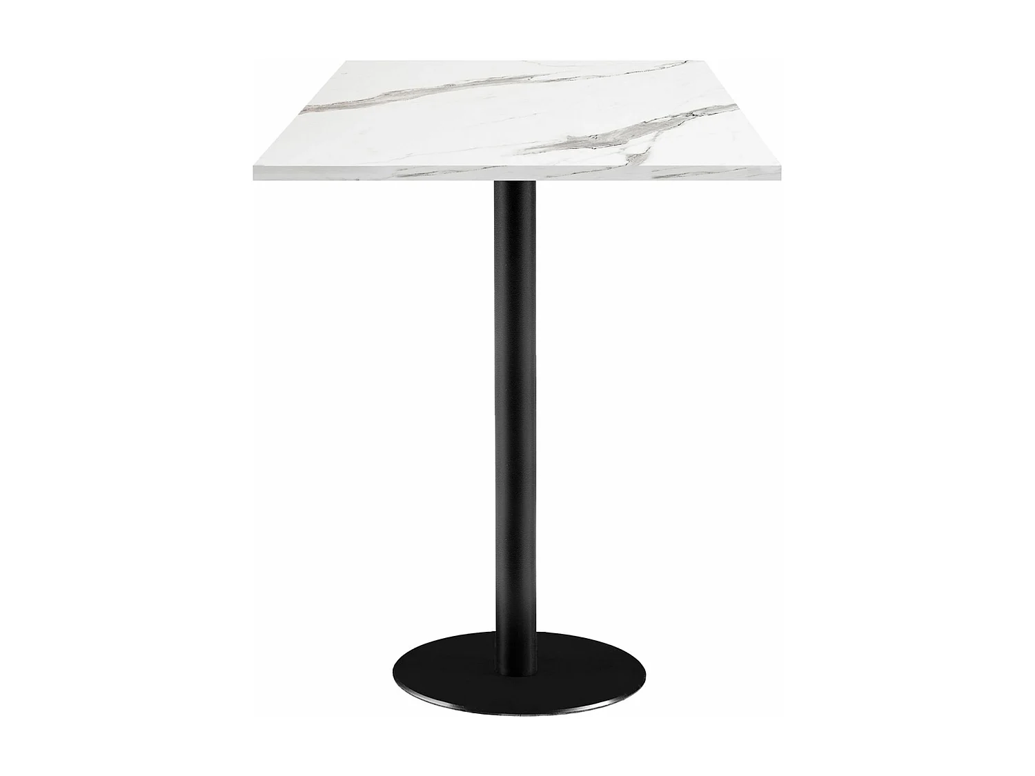 Mesa alta 60 x 60 cm - modelo Roma mármol blanco