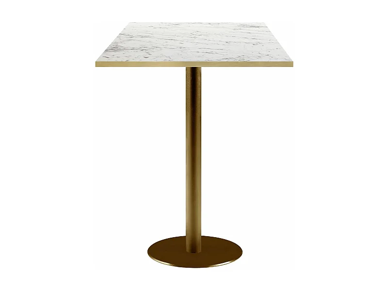 Mesa alta 60 x 60 cm Rome bistro mármol veteado