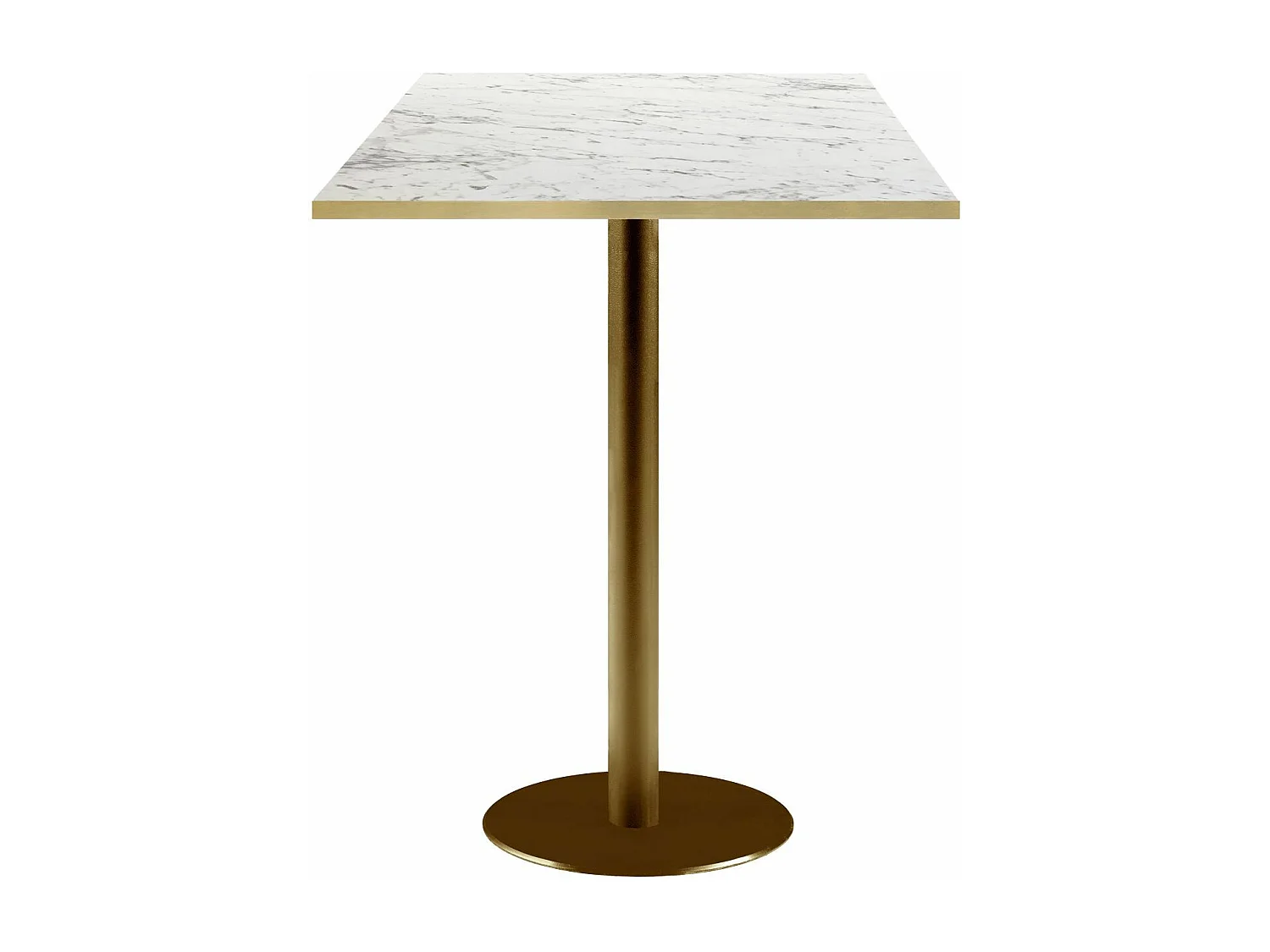 Mesa alta 60 x 60 cm Rome bistro mármol veteado
