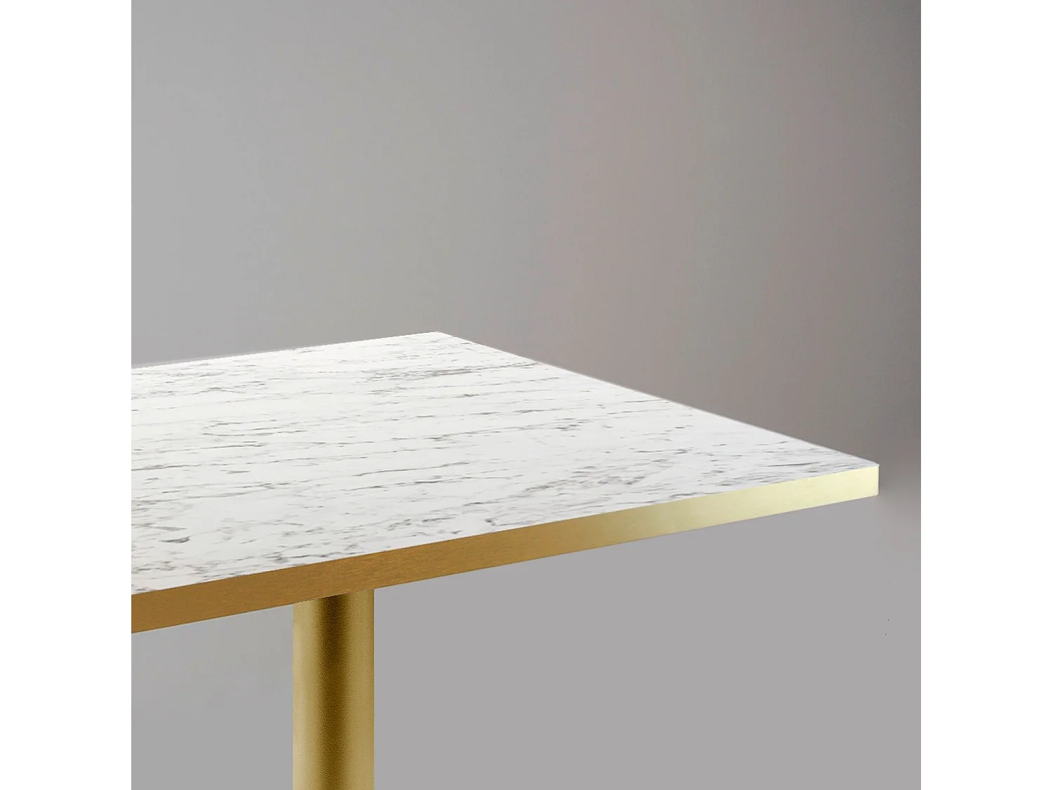 Mesa alta 60 x 60 cm Rome bistro mármol veteado